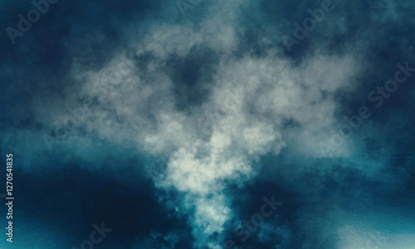 Fototapeta Empty fog room with floor Abstract stage of dark room concrete floor stage background