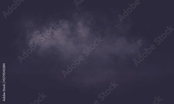 Fototapeta Empty fog room with floor Abstract stage of dark room concrete floor stage background