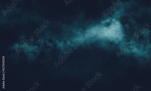 Fototapeta Empty fog room with floor Abstract stage of dark room concrete floor stage background