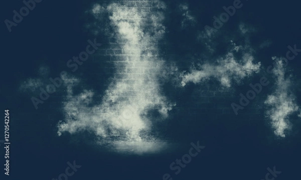 Fototapeta Empty fog room with floor Abstract stage of dark room concrete floor stage background