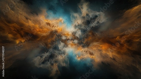 Fototapeta Stunning and Colorful Nebula Patterns and Textures Captured in Cosmic Imagery