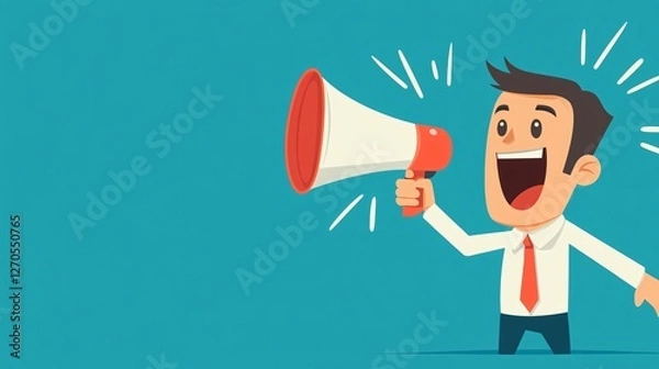 Fototapeta Sales Referral Program Banners with Salesman Character