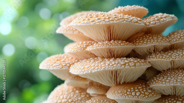 Fototapeta Armillaria mellea honey fungus highlighting its textured cap and gills Symbolizing resilience and interconnectedness this modern image captures the essence of fungal networks