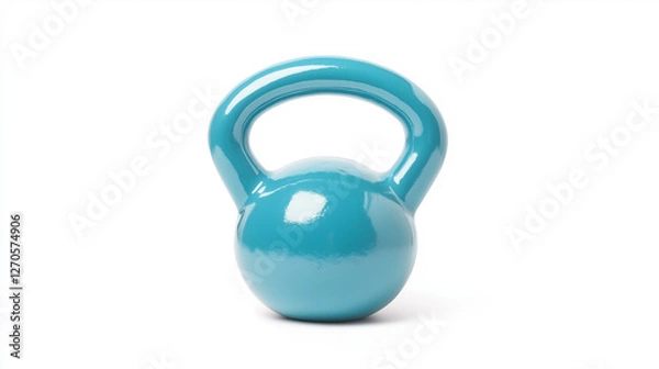 Obraz A Vibrant Teal Kettlebell in a Workout Setting
