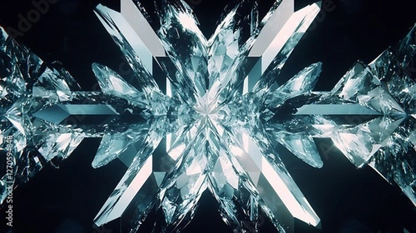 Fototapeta Abstract Crystal Structure, Geometric Diamond Fractal