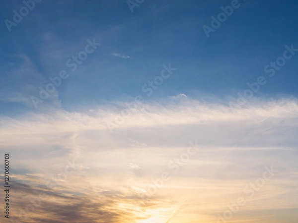 Obraz 2月の夕暮れの空と雲33