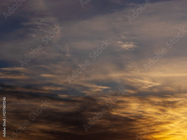 Obraz 2月の夕暮れの空と雲44