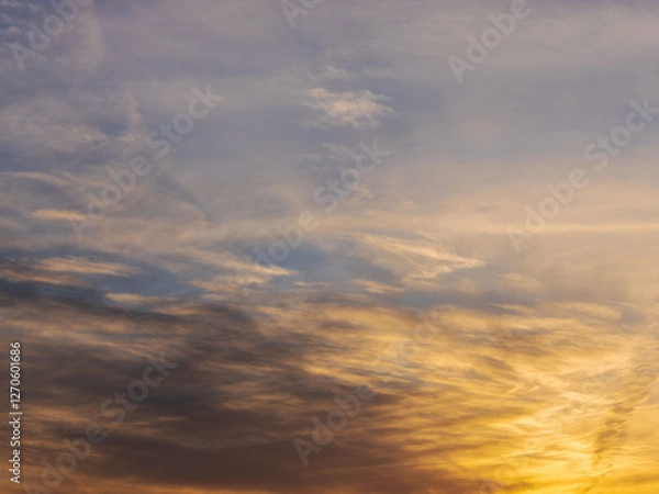 Obraz 2月の夕暮れの空と雲48