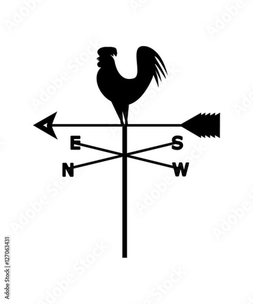 Fototapeta Vector image of a weather vane 