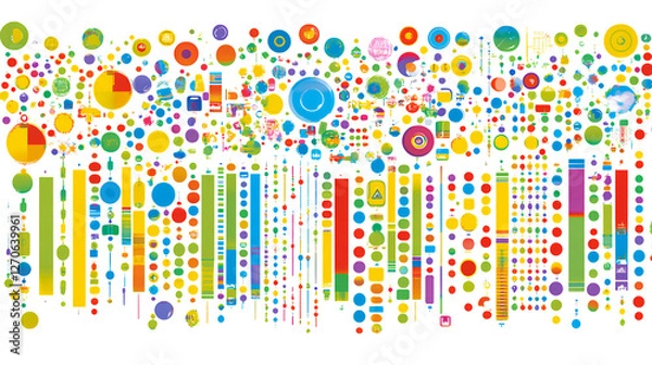 Obraz Colorful data visualization displaying insights digital art business environment abstract viewpoint