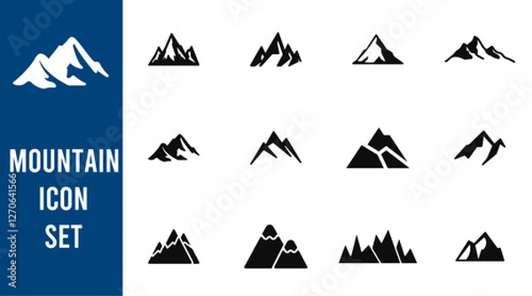 Obraz Mountain silhouette icon set.