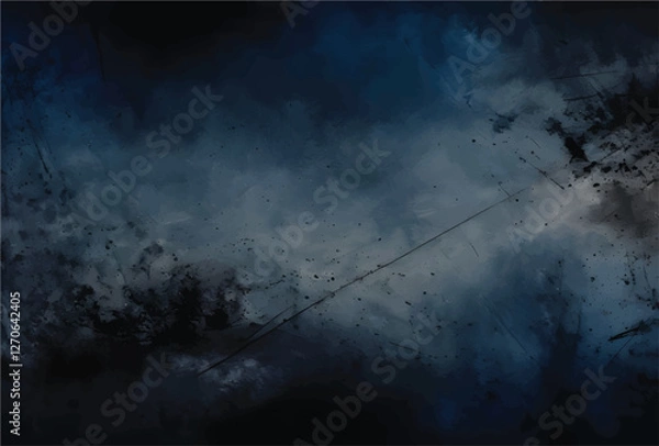 Fototapeta Mystical Midnight Chaos - Abstract Deep Blue Texture