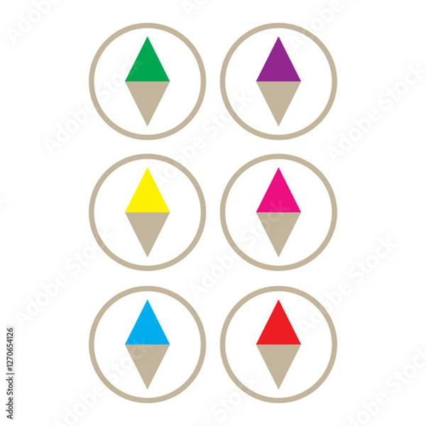Obraz Compass variant colors icon mark vector
