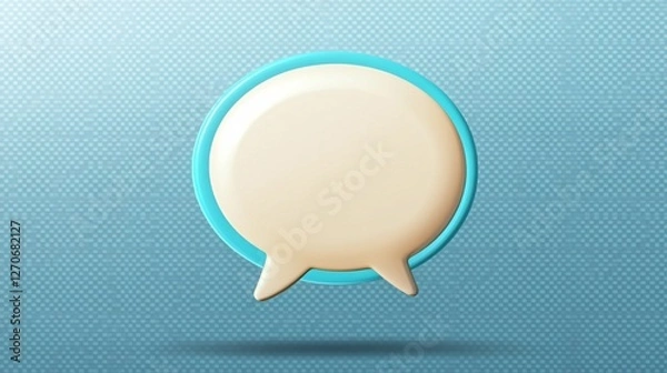 Obraz 3D Speech Bubble Icon: Isolated 3D Render