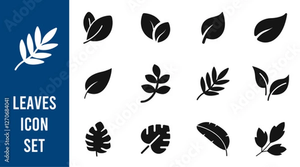 Obraz Leaf Icons and Symbols