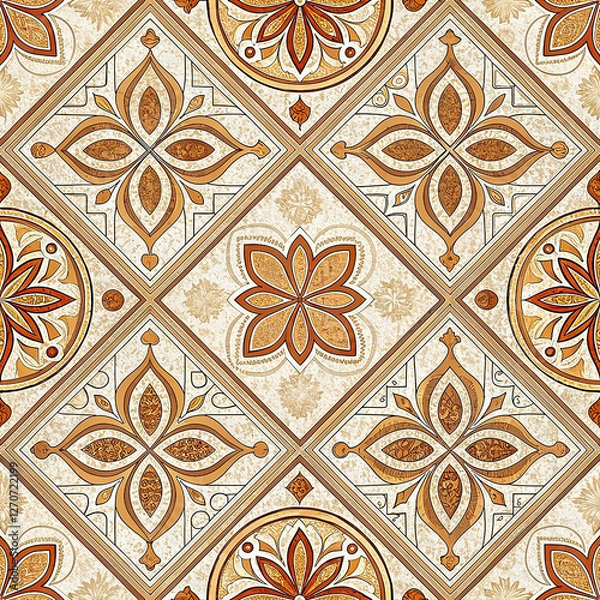 Obraz Italian ceramic tile pattern seamless pattern for tile floor modern design background