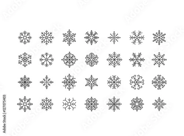 Fototapeta unique snowflakes collection