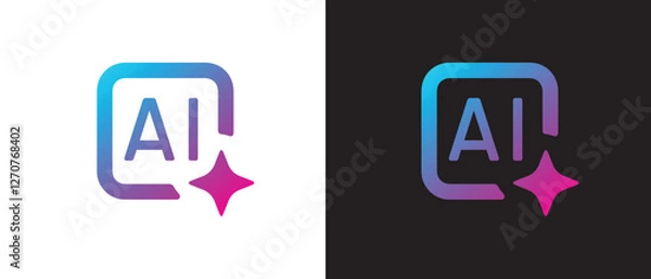 Obraz AI logo design AI icon 