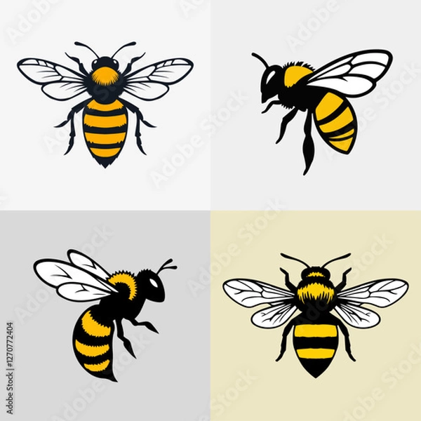 Obraz Bee logo set, vector graphic