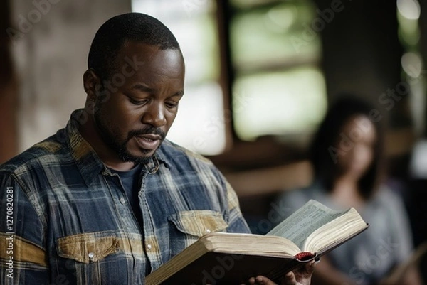 Fototapeta Man Explaining Gospel, 