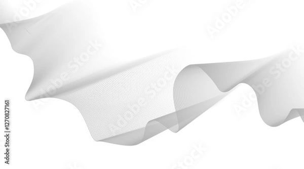 Fototapeta Elegant abstract design featuring monochrome wavy fine lines intertwined against a white background, Modern colorful wavy lines pattern design element. Suitable for banner, cover, poster, website.