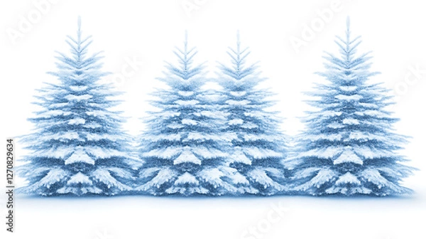 Fototapeta Snow Covered Evergreen Trees A Winter Wonderland Scene