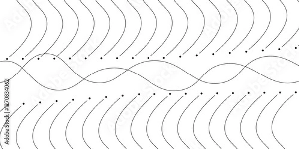 Fototapeta Modern Abstract Vector Wave Design with Dynamic Curves and Geometric Line Patterns Background. Spiral and Zigzag Line Art with Trendy Squiggle Patterns for a Unique Graphic Design Concept.