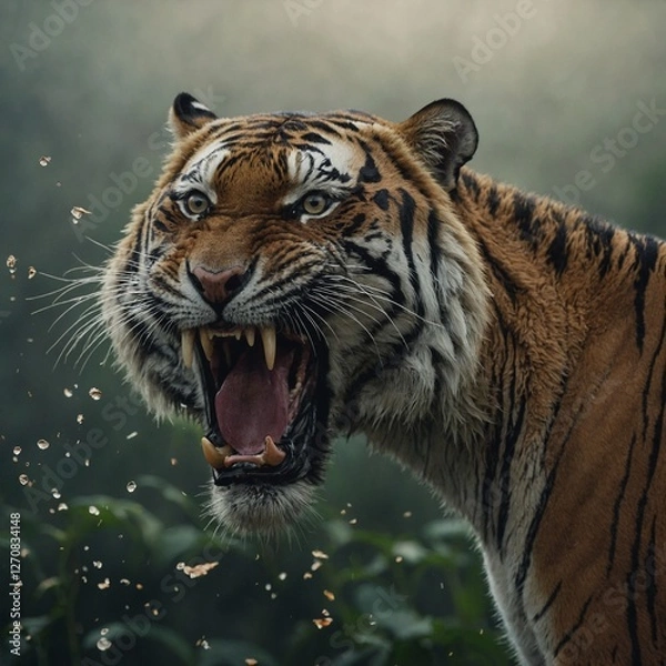 Fototapeta What if tigers could fly—how would that change their behavior?