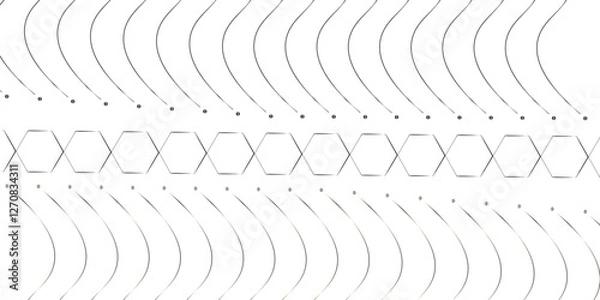 Fototapeta Modern Abstract Vector Wave Design with Dynamic Curves and Geometric Line Patterns Background. Spiral and Zigzag Line Art with Trendy Squiggle Patterns for a Unique Graphic Design Concept.