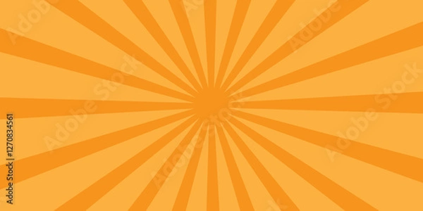 Fototapeta Radiant Sunburst Illustration with Fiery Solar Rays, Warm Summer Glow, and Abstract Sunshine Background design. Vector Starburst Design with a Shimmering Solar Backdrop.