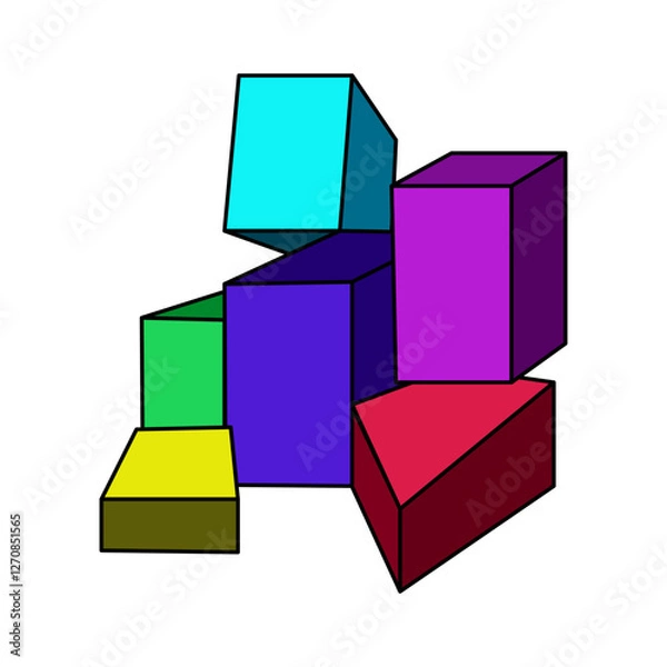 Fototapeta abstract colorful cube vector design