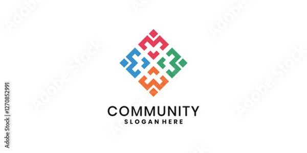 Obraz Community and unity logo design icon