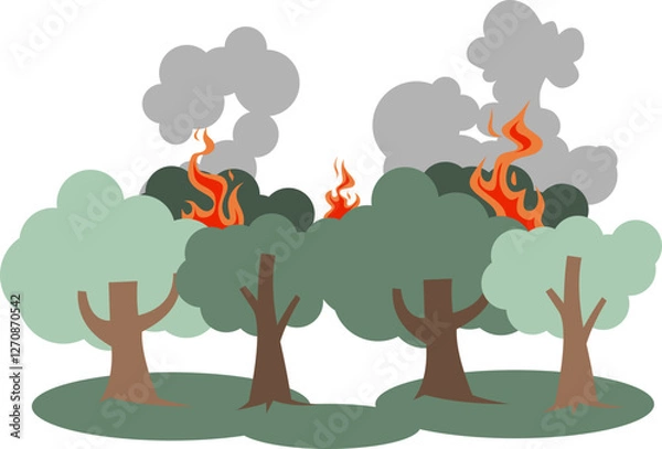 Obraz Forest Fires Illustration