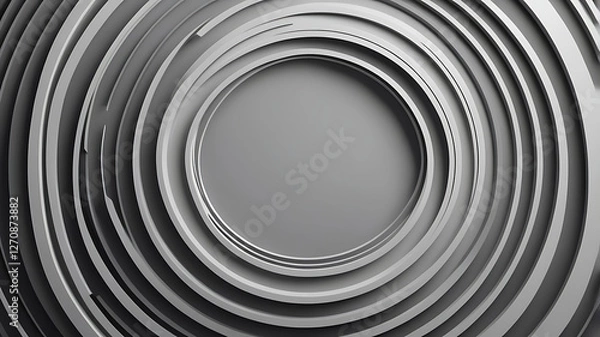 Fototapeta Abstract grey background with dynamic circle lines.
