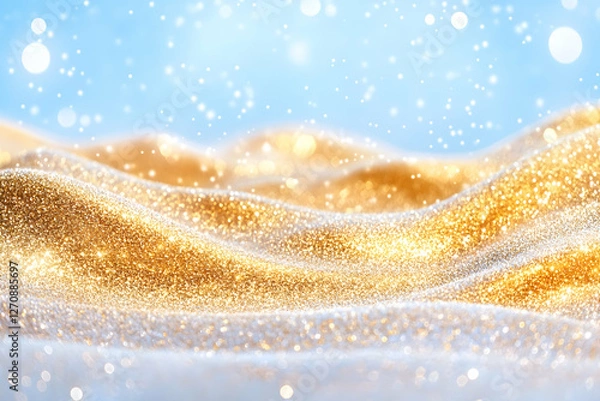 Fototapeta Shimmering sand dunes reflect soft light under a bright sky for festive projects