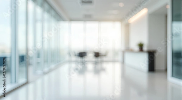 Fototapeta empty white business office with blurred background