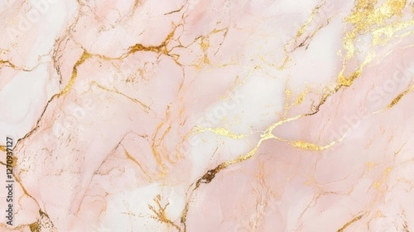 Fototapeta Pink marble texture, gold accents, luxurious pattern, elegant design, soft pastel colors, abstract background art