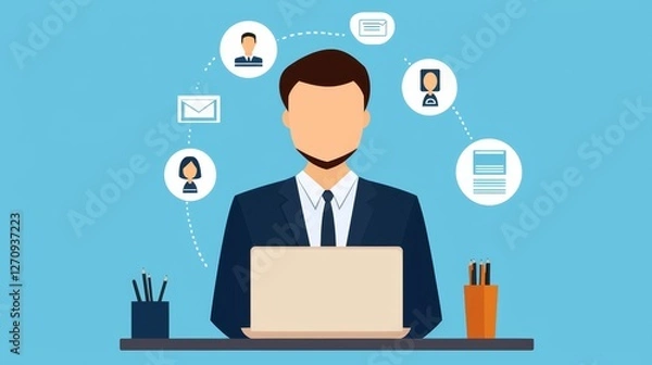 Obraz Executive Remote Training Sessions with Digital Communication and Professional Interaction Tools