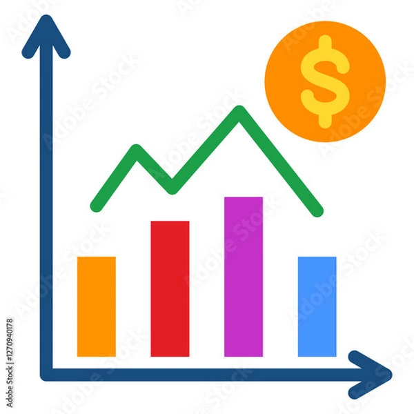 Fototapeta Market Analysis Vector Design Icon Style