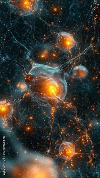 Fototapeta Neural network structure. AI.