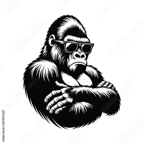 Obraz Cool gorilla with sunglass vector