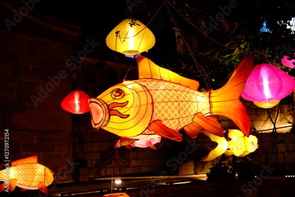 Fototapeta China's Yuanxiao (Filled round balls made of glutinous rice-flour for Lantern Festival) Festival lanterns.