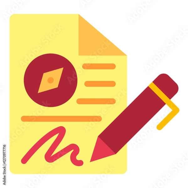 Fototapeta Contract Compass Vector Design Icon Style