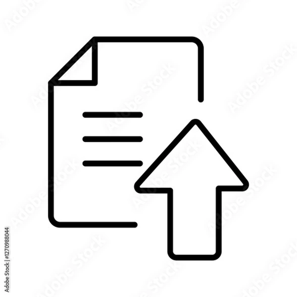 Fototapeta Document Upload Vector Icon