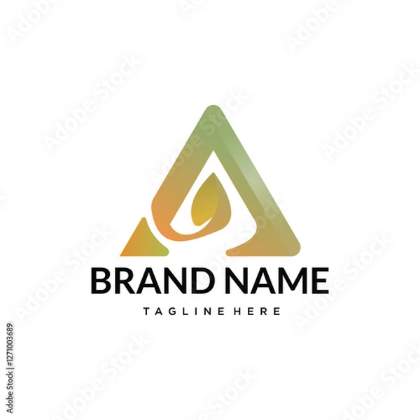 Fototapeta A letter gradient typography monogram logo