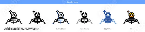 Fototapeta Lander Icon Set