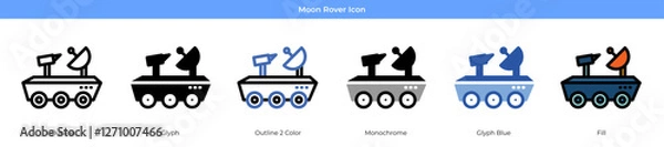 Fototapeta Moon Rover Icon Set
