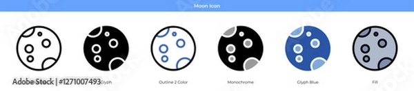 Fototapeta Moon Icon Set