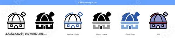 Fototapeta Observatory Icon Set