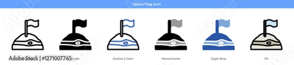 Fototapeta Space Flag Icon Set